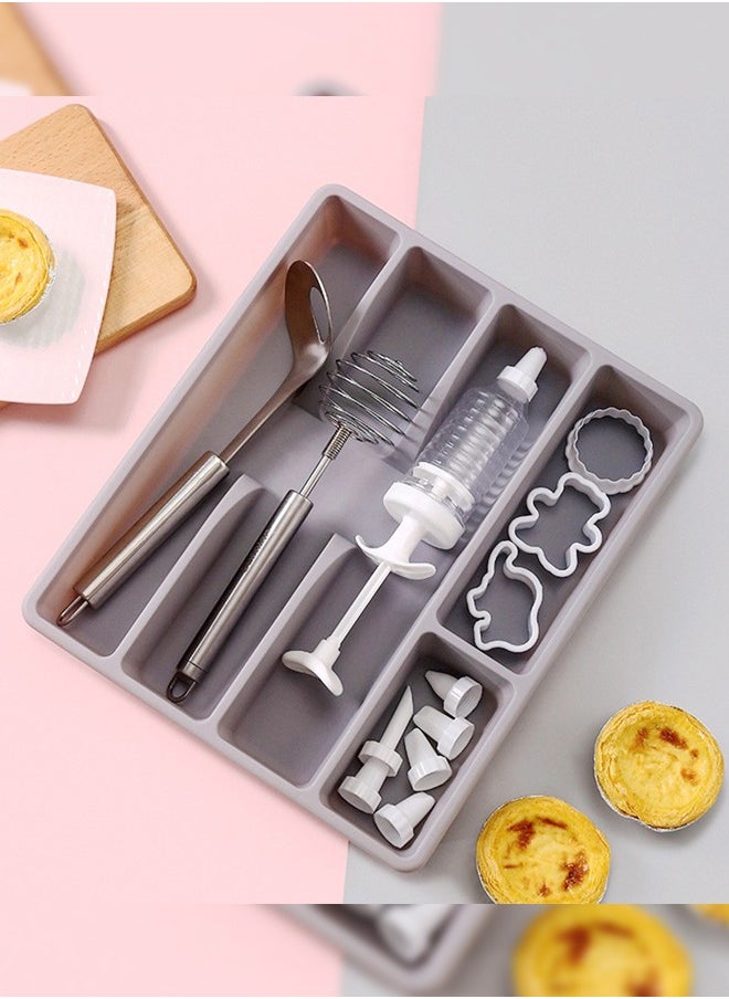 Haidue 2Pcs Smacker Cutlery Tray Grey 31X26X4cm  - Image 3