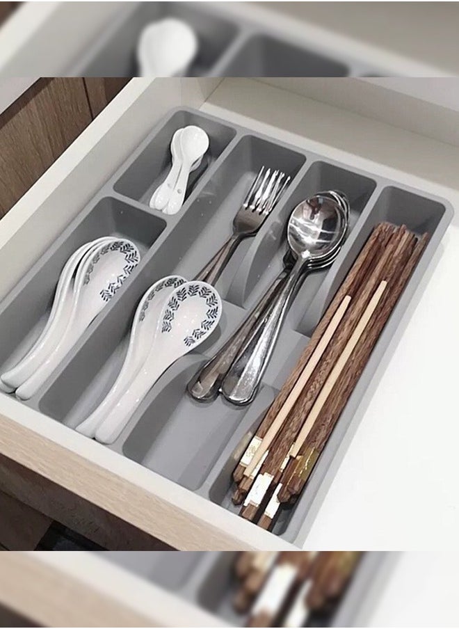 Haidue 2Pcs Smacker Cutlery Tray Grey 31X26X4cm  - Image 4