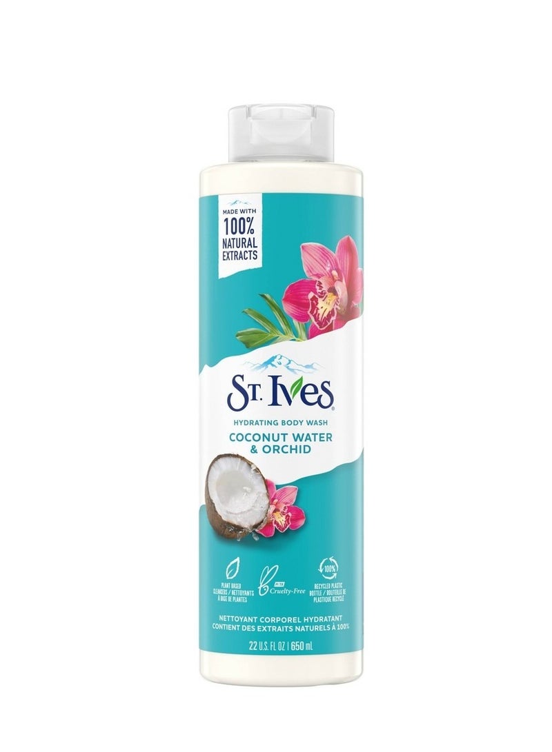 St. Ives Body Wash for Women, Coconut Water & Orchid Shower Gel for All Skin 22 fl oz - Image 1