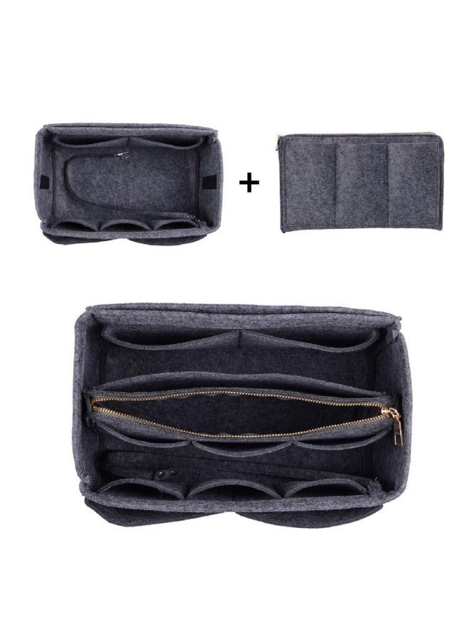 ZTUJO Purse Organzier Bag Organizer With Metal Zipper Large Grey - Image 5