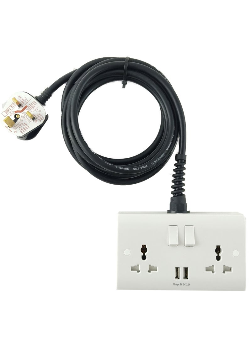 Hassan Electrical power extension usb charging double socket by Hassan - Image 1