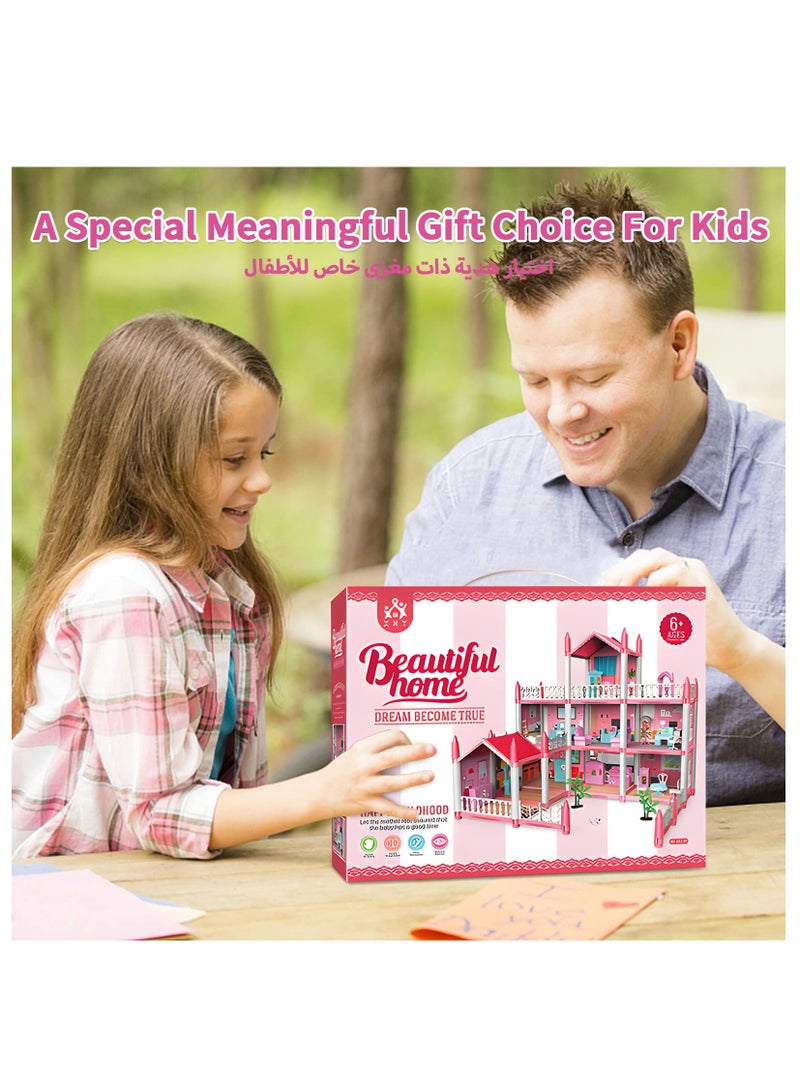 XiuWoo Creative Puzzle Building Toys, Dream House Building Sets, Mini Dreamy Princess Castle with Furniture & Accessories, DIY Sets Gift for Toddler, Girl, Kids Age 6+ - Image 4