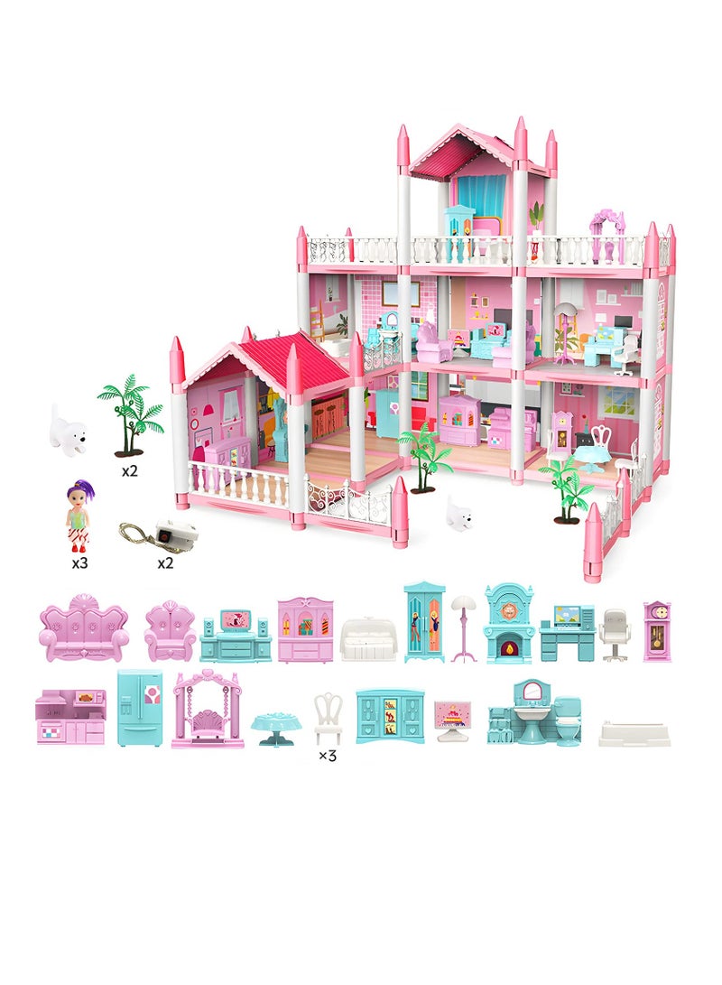 XiuWoo Creative Puzzle Building Toys, Dream House Building Sets, Mini Dreamy Princess Castle with Furniture & Accessories, DIY Sets Gift for Toddler, Girl, Kids Age 6+ - Image 1
