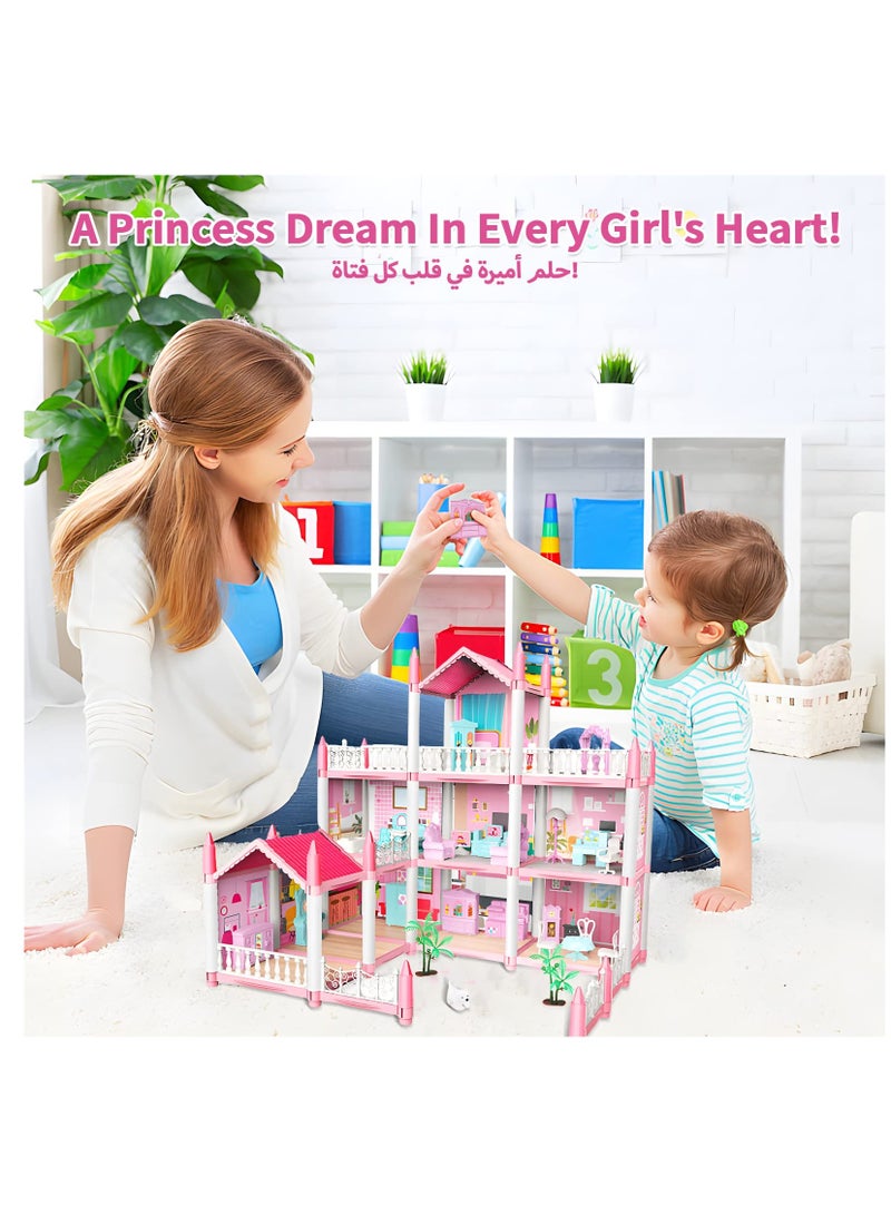 XiuWoo Creative Puzzle Building Toys, Dream House Building Sets, Mini Dreamy Princess Castle with Furniture & Accessories, DIY Sets Gift for Toddler, Girl, Kids Age 6+ - Image 3