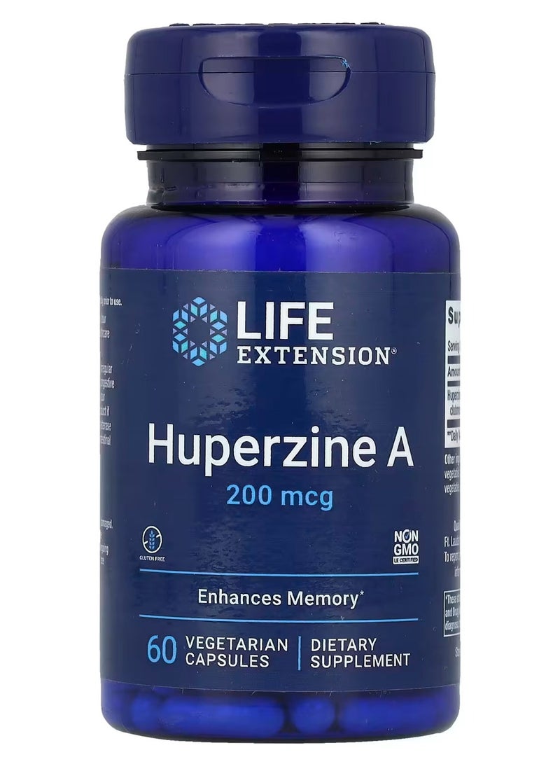 Life Extension, Huperzine A, 200 mcg, 60 Vegetarian Capsules - Image 1