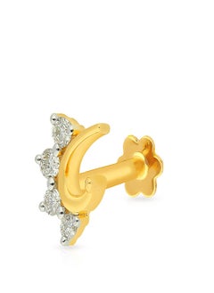 Malabar Gold and Diamonds دبوس أنف من الألماس الأصفر النقي 18 قيراطًا 750 درجة نقاء MNGNNP0278YVVSVS-GH للنساء  - Image 1