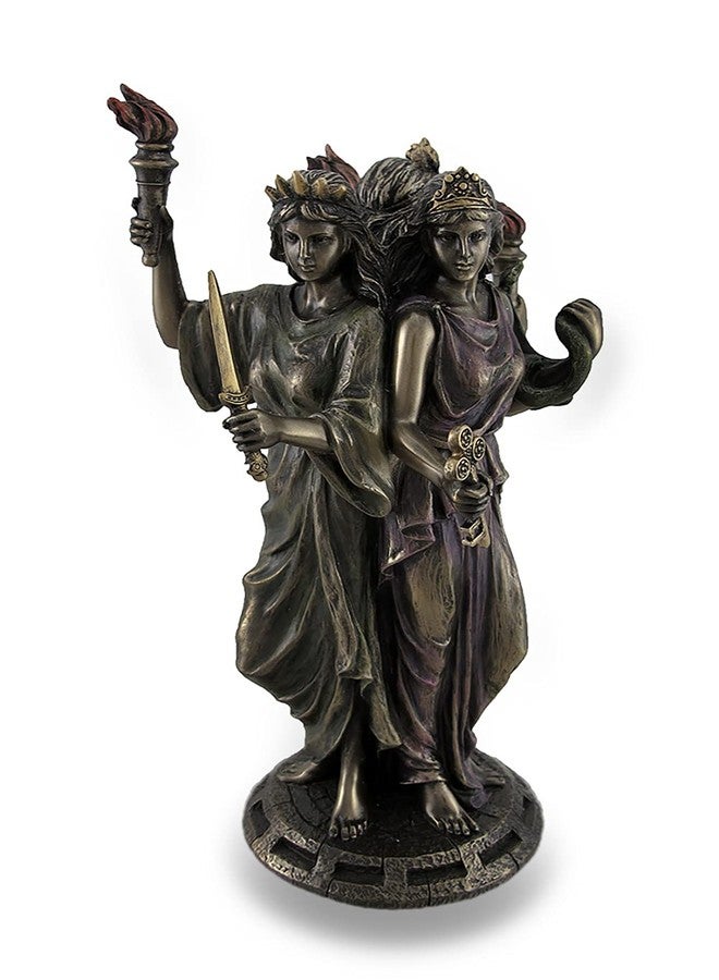 Veronese Designs 8 1/4" Tall Hecate Greek Triple Goddess of Magic Statue Cold Cast Resin Antique Bronze Finish Moon Goddess Sculpture - Image 1