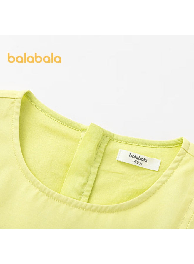 Balabala Girls' Dress Children's Dress Summer Dress For Big Kids With Butterfly Bow Sweet And Fashionable 208225111040 - Image 2