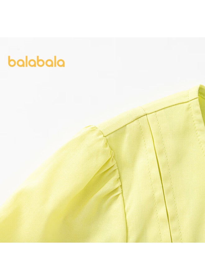 Balabala Girls' Dress Children's Dress Summer Dress For Big Kids With Butterfly Bow Sweet And Fashionable 208225111040 - Image 3
