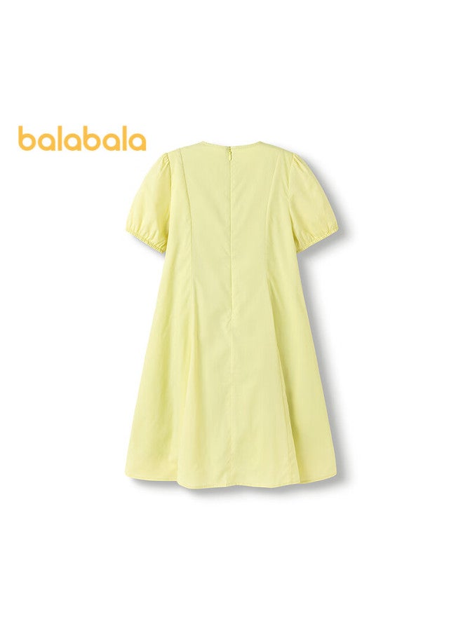 Balabala Girls' Dress Children's Dress Summer Dress For Big Kids With Butterfly Bow Sweet And Fashionable 208225111040 - Image 1