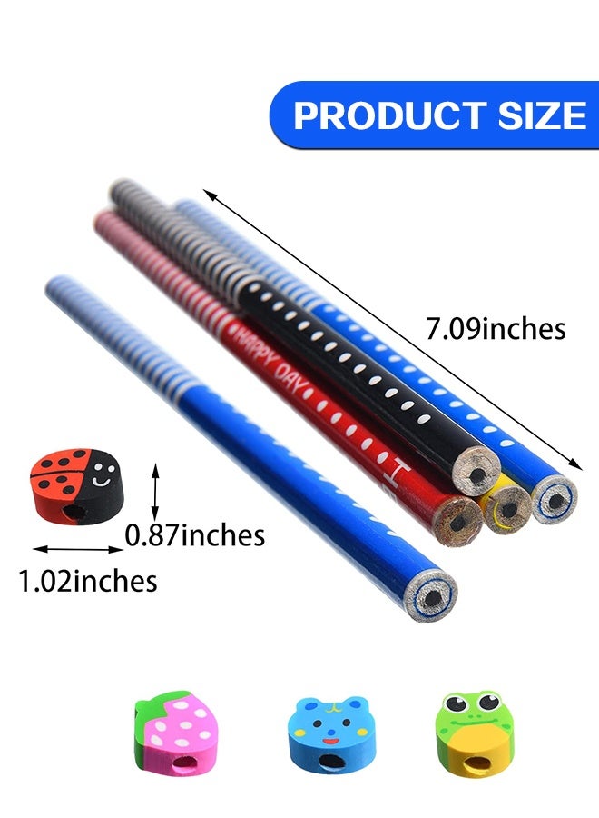 Organizer 20 Pcs Colorful 7.28 Inch Length Random Cartoon Eraser Pencils, Cute Pencils for Office, School Supplies Students Children Gift - Image 4
