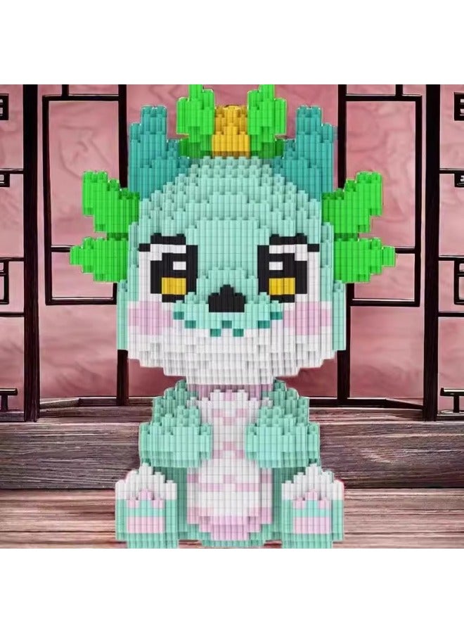 2024 Dragon Year Dragon Kirin Assembled Building Blocks Toy Adult Children Boys And Girls Gift Puzzle Ornaments-Color:(Arrival In The Dragon) 30cm Baby Dragon + Building Block Hammer  - Image 1