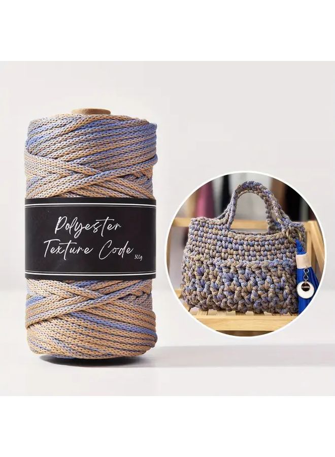 07 Orange Blue Two Tone Soft Polyester Braided Cord 70 Yards Per Roll For Handmade Crafts DIY Crochet Thread Outdoor Use Phone Charm Home Decor Bag Crochet Rug Making - Image 1