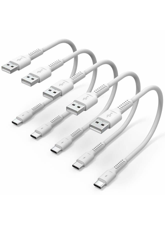 Umefly 6 inch Short USB C Cord Fast Charge 5 Pack Durable USB A to USB Type C 3A Fast Charging Cable for Charging Station Compatible with Samsung Galaxy Note 20 A20 A51 S10 S20 Plus Ultra LG Stylo K51 - Image 1