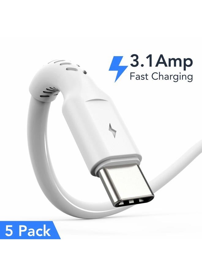 Umefly 6 inch Short USB C Cord Fast Charge 5 Pack Durable USB A to USB Type C 3A Fast Charging Cable for Charging Station Compatible with Samsung Galaxy Note 20 A20 A51 S10 S20 Plus Ultra LG Stylo K51 - Image 2
