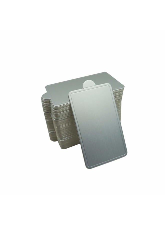 Proshopping 100 pcs 4.25"x2.36" Mini Cake Boards, Rectangular Silver Mousse Cake Cardboard Set, Cupcake Cake Base, Dessert Displays Tray, Disposable Paper Coasters - for Wedding Party Cake Pastry Cup - Image 5