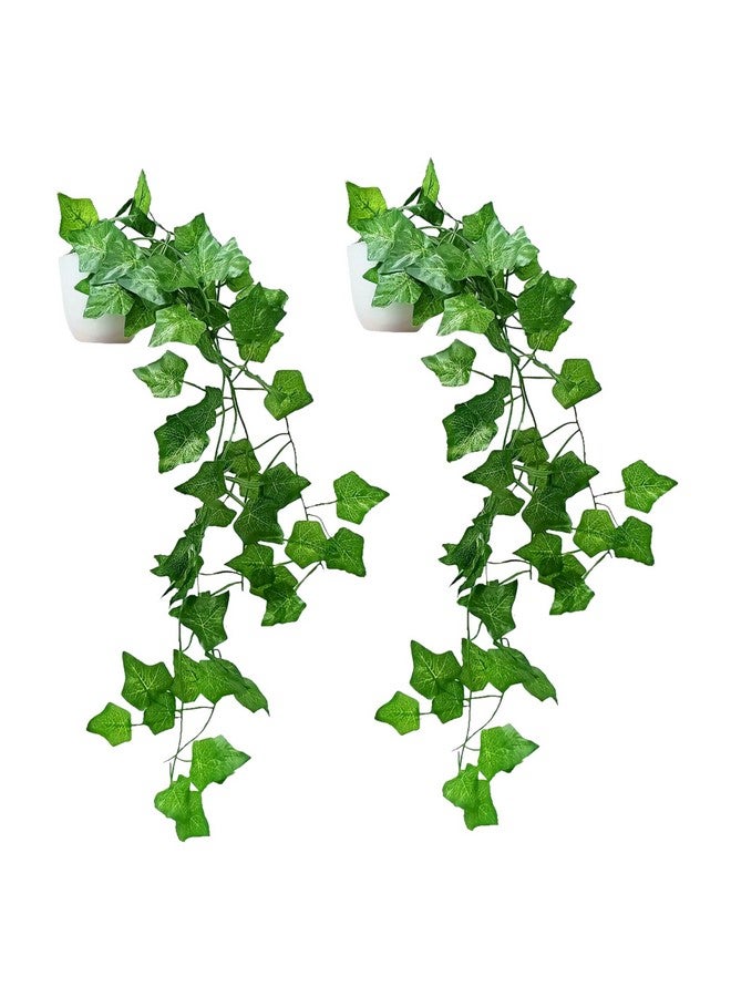 fancymart Pack of 2 Artificial Vine Plants Falling with Small Size Pot - Natural Touch & Feel Home Décor - Perfect for Home and Office Decoration - Size 45 CM - Image 1