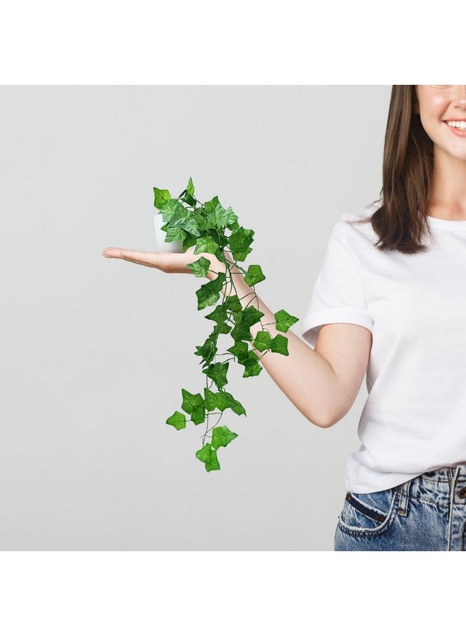 fancymart Pack of 2 Artificial Vine Plants Falling with Small Size Pot - Natural Touch & Feel Home Décor - Perfect for Home and Office Decoration - Size 45 CM - Image 2