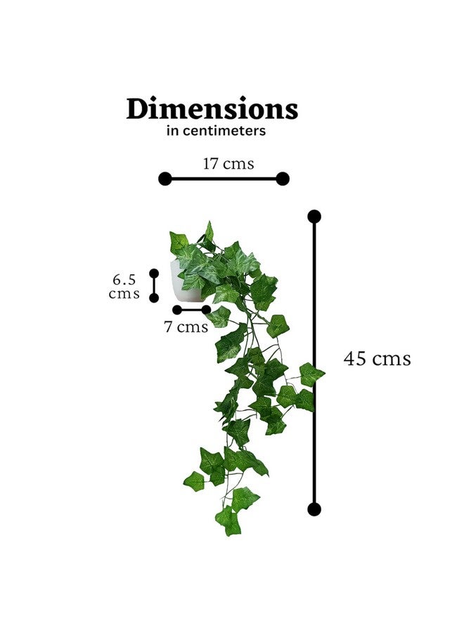 fancymart Pack of 2 Artificial Vine Plants Falling with Small Size Pot - Natural Touch & Feel Home Décor - Perfect for Home and Office Decoration - Size 45 CM - Image 4