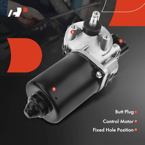 A-Premium Front Windshield Wiper Motor without Washer Pump Compatible with Ram 1500/2500/3500/4500/5500 2011-2017 & Dodge Ram 1500 2009-2010, Pickup, 4-Pin, Replace# 68050422AA, 68050422AC - Image 4