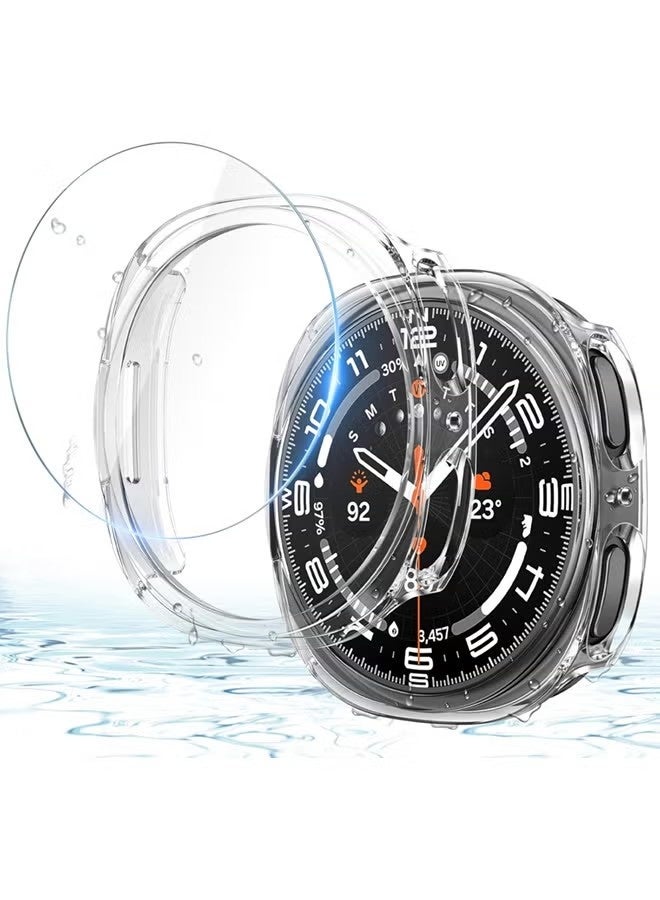 Samsung Galaxy Watch 8 Screen Protector Case 44mm Accessories, Protective Face Cover, Hard Bumper Built-in Tempered Glass Film - Image 1