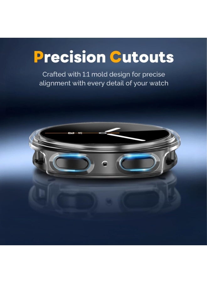 Samsung Galaxy Watch 8 Screen Protector Case 44mm Accessories, Protective Face Cover, Hard Bumper Built-in Tempered Glass Film - Image 3