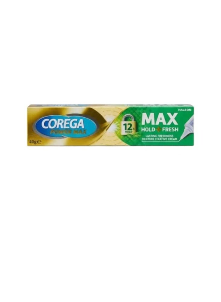 Corega Power Max Hold & Fresh Lasting Freshness Dentur Fixativeative Cream 40ge