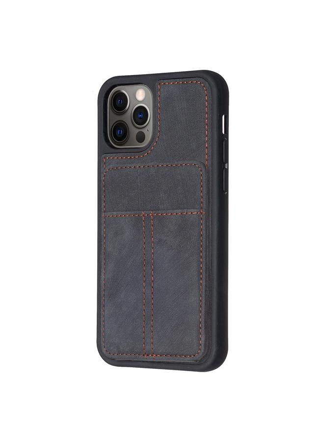 زبون جراب لهاتف iPhone 12 / 12 Pro BF28 جراب هاتف غير لامع مع حامل للبطاقات - Image 2