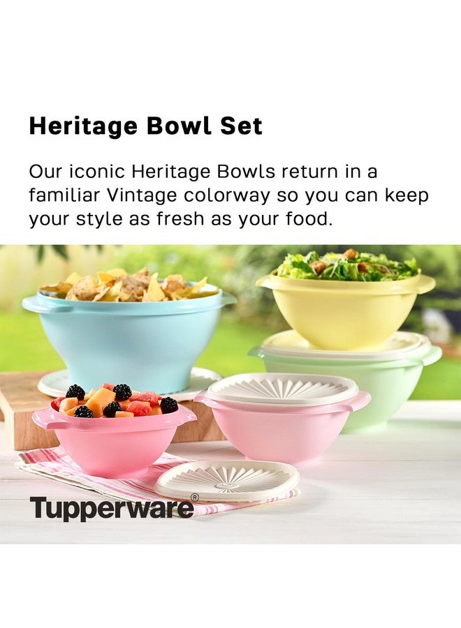 Tupperware Heritage Collection, 10 Piece Food Storage Container Set in Vintage Colors, Dishwasher Safe and BPA Free (5 Bowls, 5 Lids) - Image 2