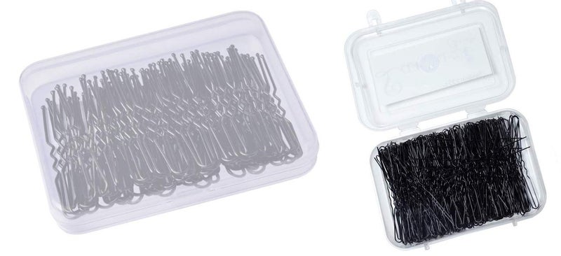MANODHRUVA Combo of Women's 60 Pcs Black Tiktak Hair Clips and 120 Pcs Black U Shape Juda Pins, (60 Pcs Tiktak Clips and 120 U Pins) with U pins Storage Box - Image 3