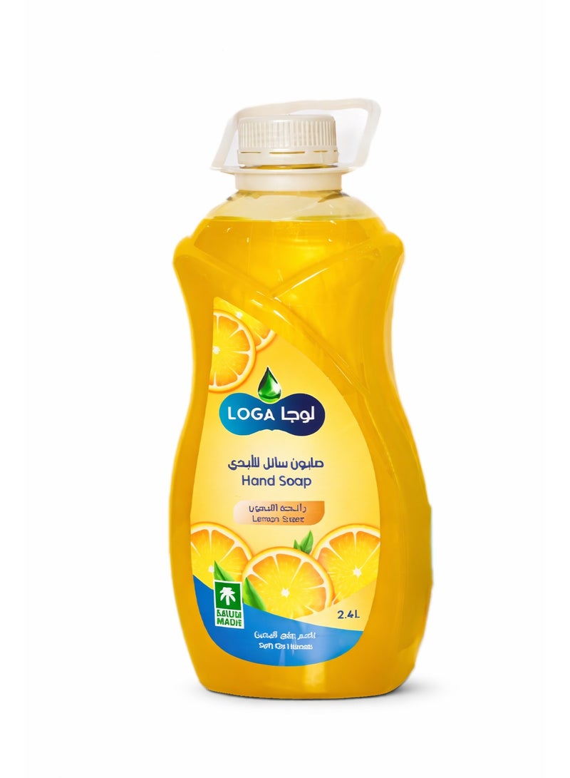 LOGA Lemon Hand Soap 2.4L Refreshing Liquid Soap Deep Cleaning Soft Skin Saudi Made