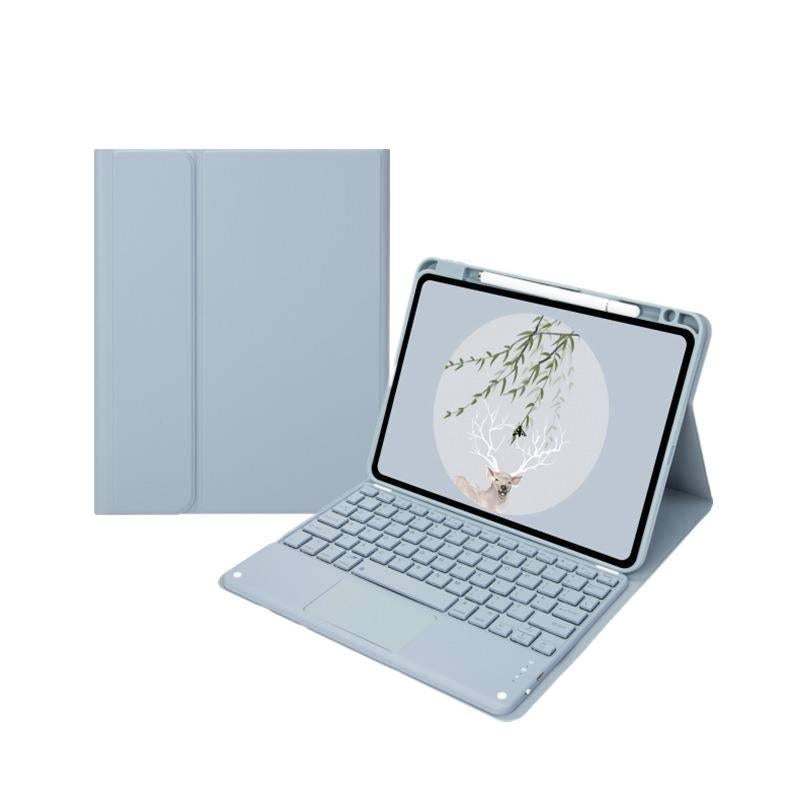 DGG حافظة آيباد بلوحة مفاتيح متوافقة مع iPad 10th Gen / iPad 10.2 باللون أزرق باللون الأزرق - Image 1