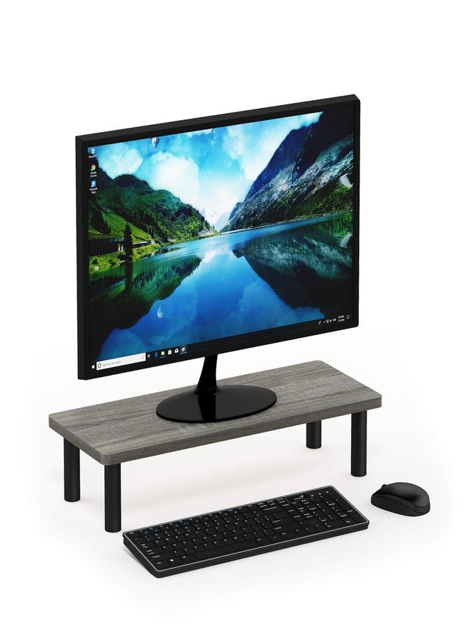 Furinno Monitor Stands, Wood, French Oak Grey/Black, one size - Image 1