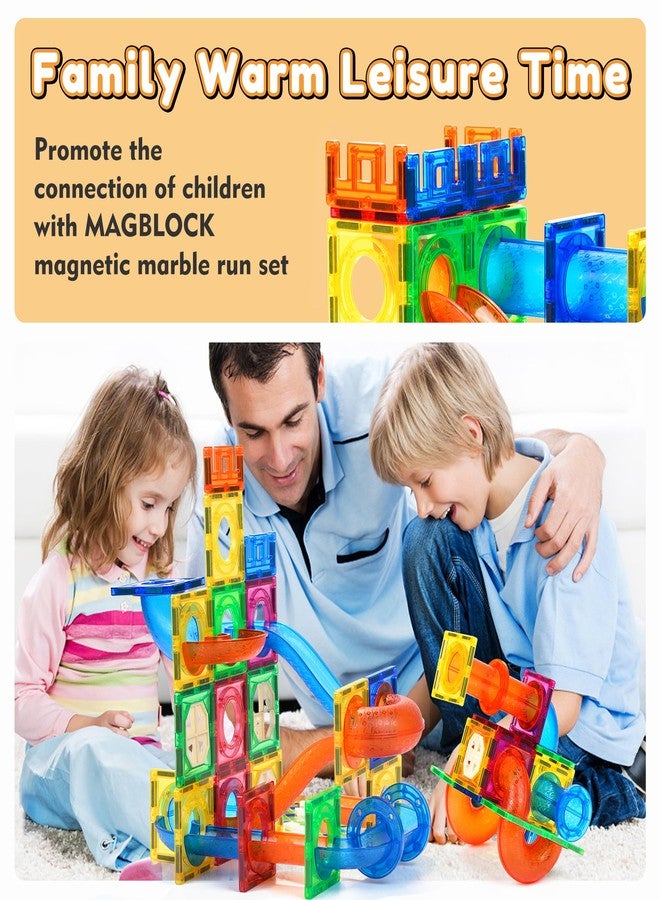 MAGBLOCK 85Pcs Marble Run Magnetic Tiles Toy Building Blocks STEM Educational Child Brain Development Kit Magnet Construction Toys for Boys Girls Kids Age 5 6 7+ Years Old - Image 2