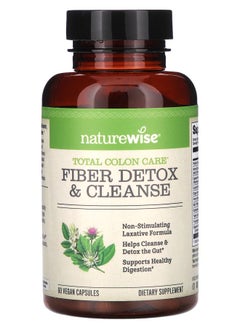 NatureWise Total Colon Care Fiber Detox & Cleanse 60 Vegan Capsules 