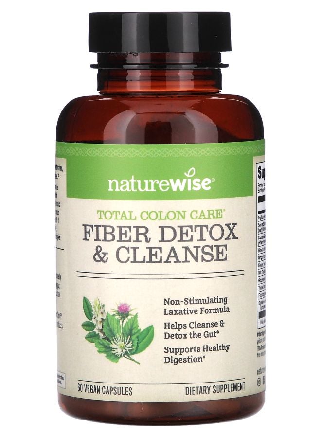 NatureWise Total Colon Care Fiber Detox & Cleanse 60 Vegan Capsules