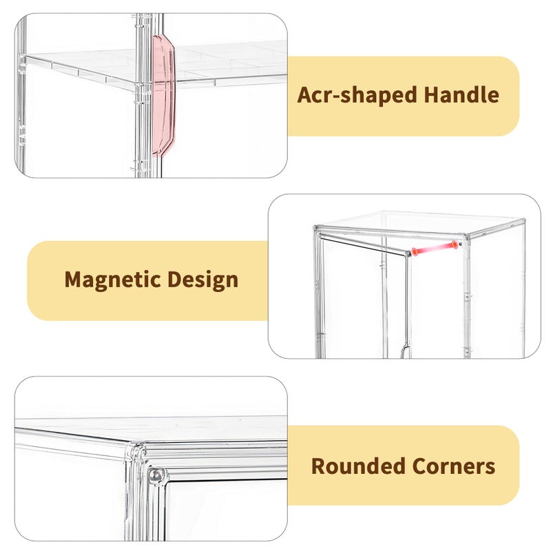 Attelite Pastry Display Case, Large Bread Box for Kitchen Countertop, 2 Pack 3 Layers Adjustable Clear Bread Storage with Magnetic Door, Bread Container for Bread, Bagel, Donut - Image 5
