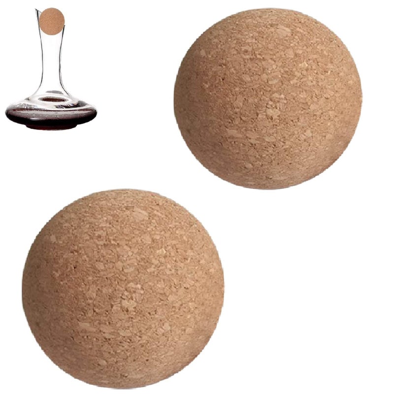 Wine Bottle Wooden Cork Ball Stoppers for Wine Decanter Carafe Bottle Replacement 24 Inchsize2 Pcs