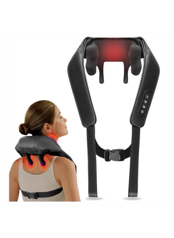 Shiatsu Neck Massager with Heat - Ideal Gifts for Mom Dad,Cordless Kneading Massage for Pain Relief, Rechargeable Massage for Neck, Shoulder and Back - Image 1