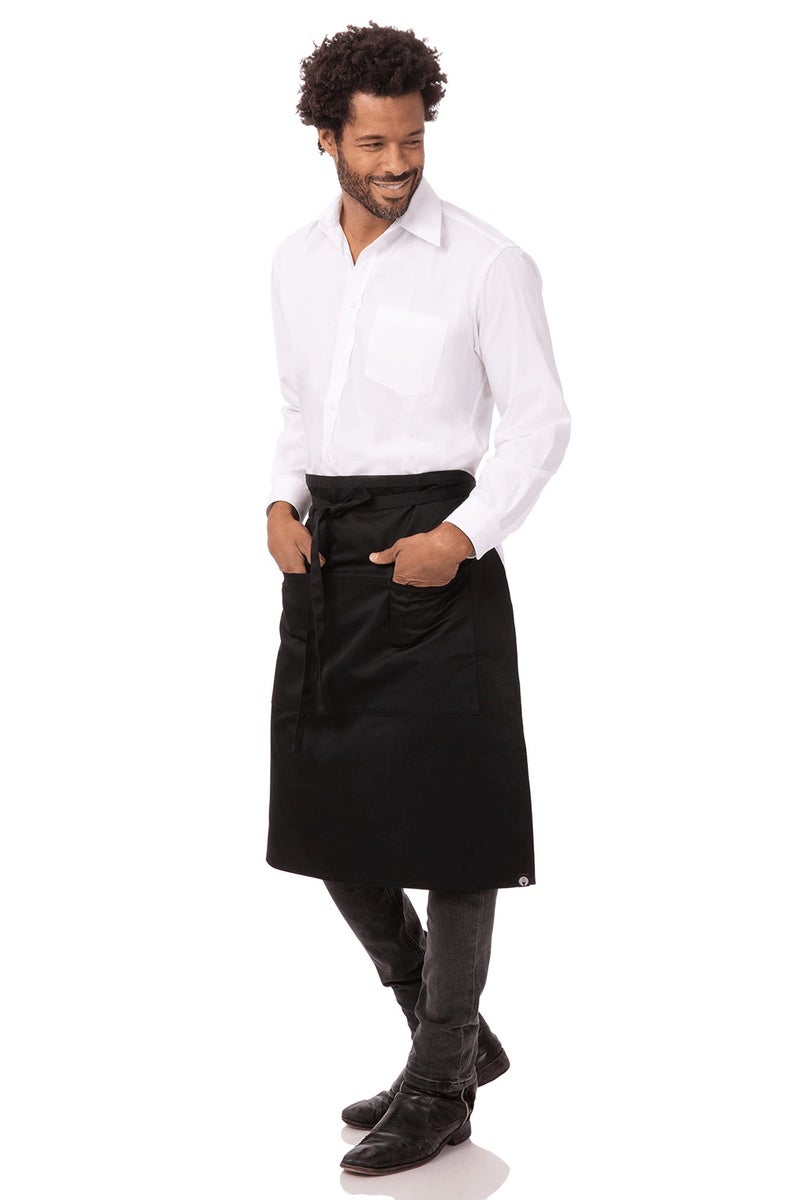 Chef Works Unisex Reversible Server Apron, Black, One Size - Image 2