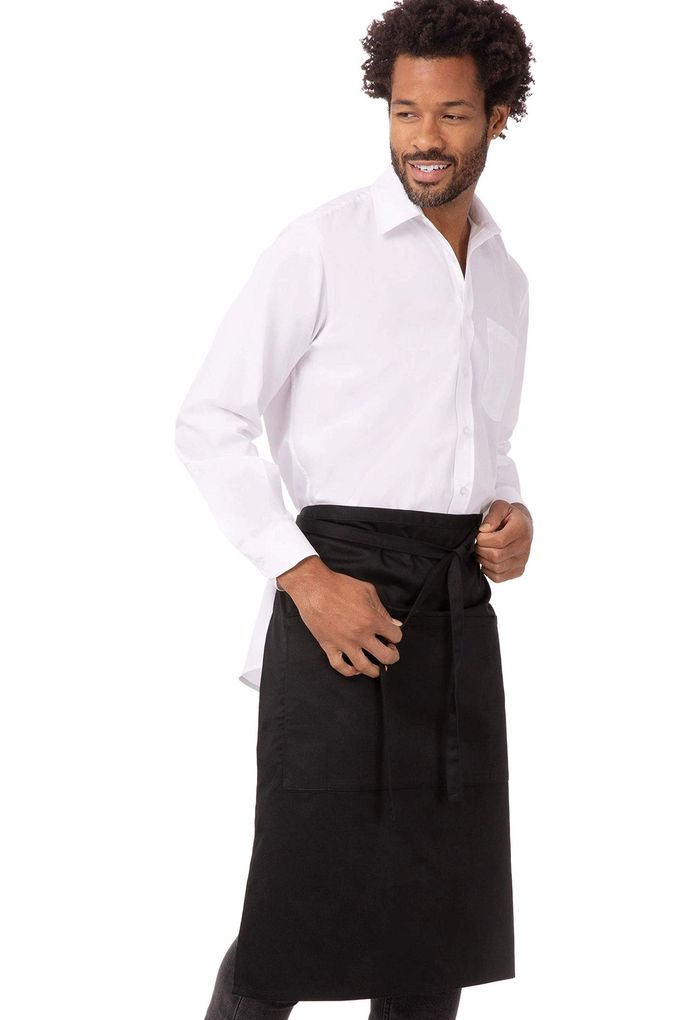 Chef Works Unisex Reversible Server Apron, Black, One Size - Image 1