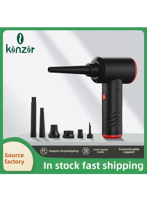 Dust Collector Handheld Wireless Car Computer Keyboard Host Camera High Power Strong Wind Dust Blower-Color:AD38 Black