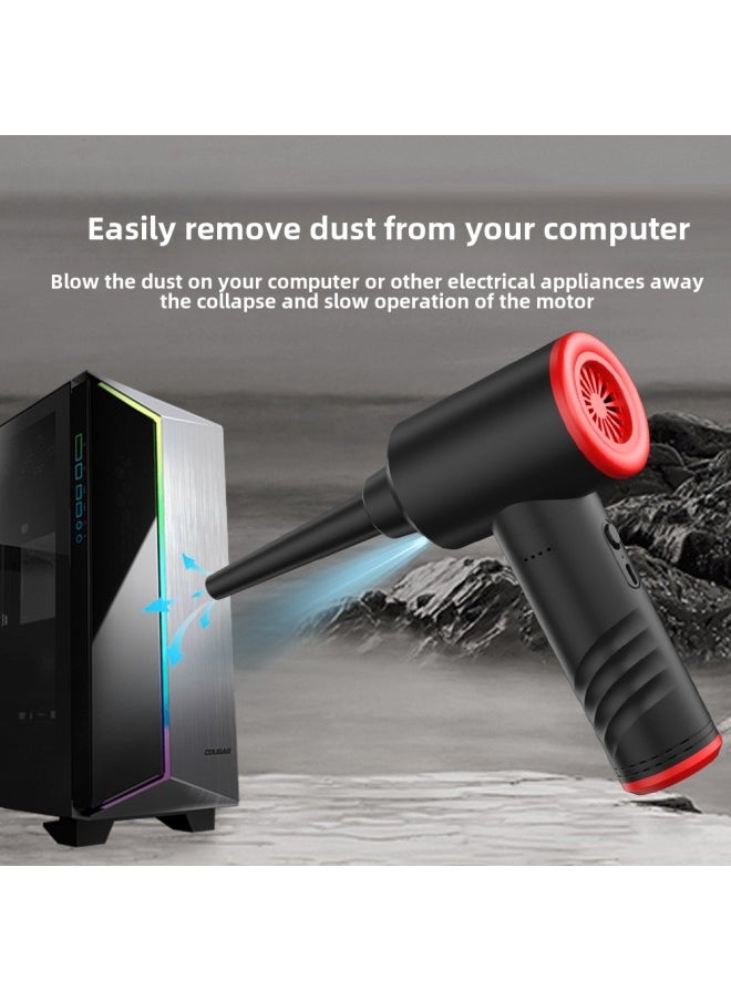 Generic - Dust Collector Handheld Wireless Car Computer Keyboard Host Camera High Power Strong Wind Dust Blower-Color:AD38 Black - Image 1
