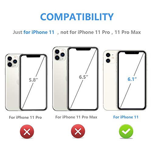 OT ONETOP for iPhone 11 Wallet Case with Card Holder,OT ONETOP PU Leather Kickstand Card Slots Case,Double Magnetic Clasp and Durable Shockproof Cover for iPhone 11 6.1 Inch(Black) - Image 2