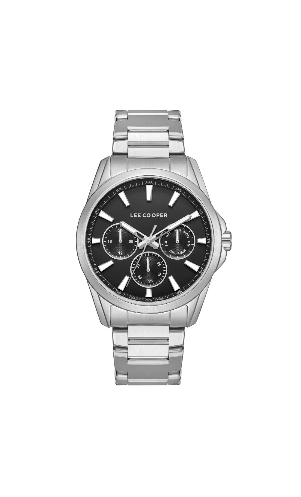 Lee Cooper Men's Multi Function Display Watch With Silver Metal Strap - LC08105.350
