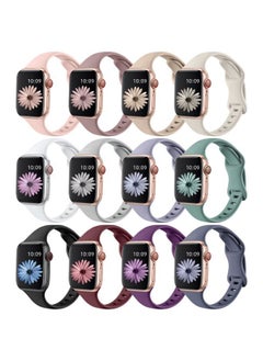 Lerobo 12 Pack Slim Bands Compatible with Apple Watch Band 44mm 46mm 45mm 42mm 49mm,Slim Thin Replacement Silicone Sport Strap for iWatch Band Ultra/Ultra2 Series 10 9 8/7/6/5/4/3/2/1/SE/SE2  - Image 1