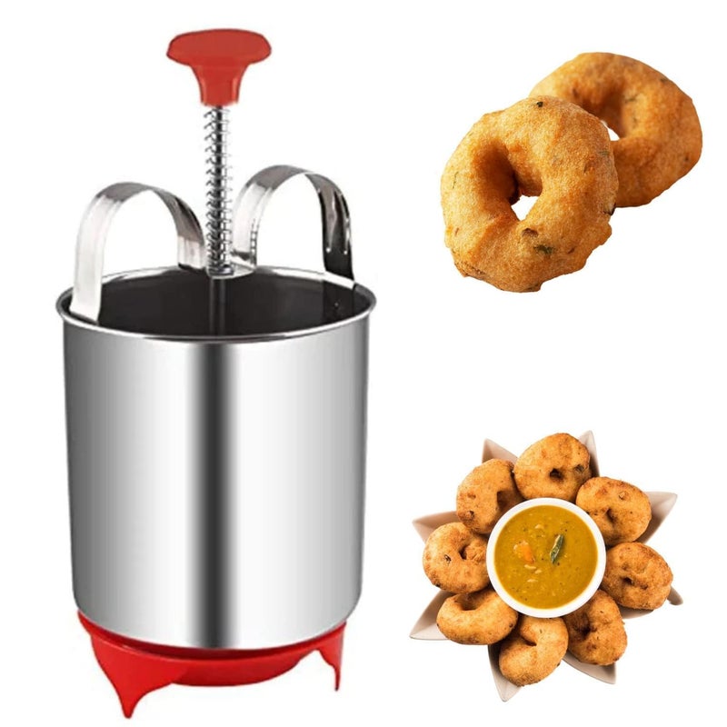 DHARMISHO Stainless Steel Garlic Presser Medu Vada Maker with Stand Combo for Kitchen - Image 3