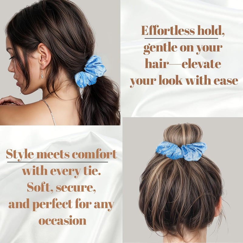 ANNACREATIONS ANNA CREATIONS 12 Pcs Hair Scrunchies Velvet Elastic Hair Bands Silk Hair Ties Ponytail Holders for Girls Scrunchies for Womens Strong Elastic Rubber Bands Hair Accessories for Women  Girls MULTI 1 - Image 4