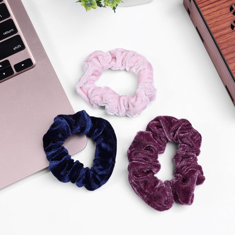 ANNACREATIONS ANNA CREATIONS 12 Pcs Hair Scrunchies Velvet Elastic Hair Bands Silk Hair Ties Ponytail Holders for Girls Scrunchies for Womens Strong Elastic Rubber Bands Hair Accessories for Women  Girls MULTI 1 - Image 5