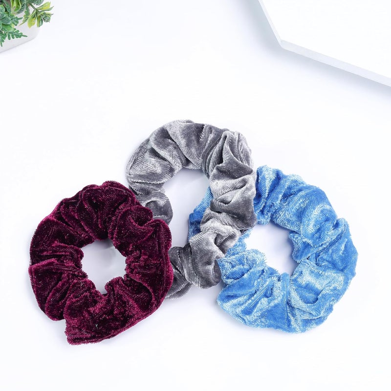 ANNACREATIONS ANNA CREATIONS 12 Pcs Hair Scrunchies Velvet Elastic Hair Bands Silk Hair Ties Ponytail Holders for Girls Scrunchies for Womens Strong Elastic Rubber Bands Hair Accessories for Women  Girls MULTI 1 - Image 2